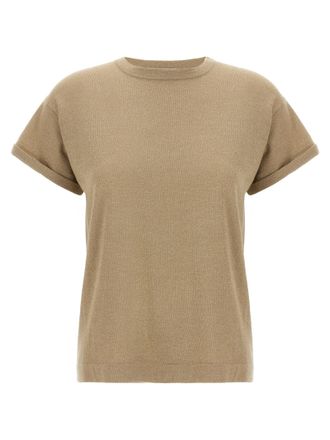 Brunello Cucinelli Lamé Cashmere T-shirt