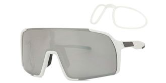 SmartBuy Collection Single Lens Full Rim Plastic Mens Sunglasses White Size 140 - Free Lenses - SmartBuy Collection