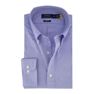 Polo Ralph Lauren Overhemden, Heren, Blauw, M, Katoen, Overhemd met knoopsluiting