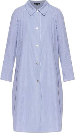 Rag & Bone Gayle Gestreepte Poplin Trenchcoat - Dames - Mantel - Blauw - S - Katoen - Jassen
