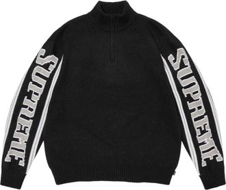 SUPREME FW26 Jacquard Sleeve Half Zip Sweater Black SUP-FW26-037-BLK