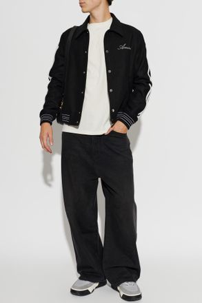Amiri Wool Jacket With Logo, Mens, Black