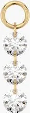 Mejuri Triple Set Lab Grown Diamond Hoop Charm in Yellow Gold by MEJURI at Nordstrom