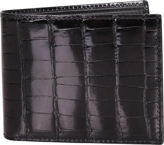 Dell'Oglio Textured Bi-Fold Portemonnee - Heren - Portefeuilles - Zwart - ONE Size - Leer - Accessoires