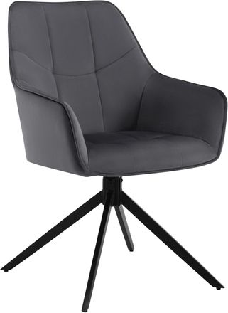 Woltu Juego De 1 Sillas De Comedor Con Patas De Metal. Respaldo Y Asiento Giratorio. En Terciopelo Gris Oscuro - Woltu