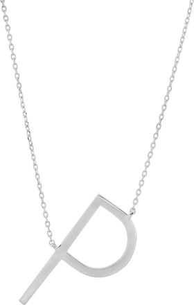 MAX + STONE 10k Yellow or White Gold Large Sideways Block Letter Initial with Cable Chain