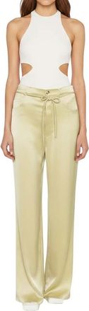 Nanushka Green Loose Flat Front Pants