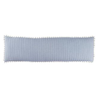Ballard Designs Audree Pom Pom Quilted Lumbar Pillow Cover - Cornflower - Ballard Designs
