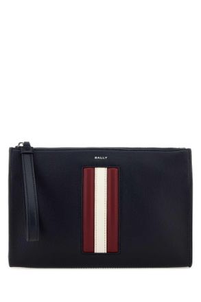 Bally Navy Blue Leather Clutch
