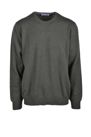 Giancarlo Abbigliamento Military Green Knit Virgin Wool Sweater