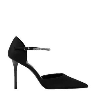 Mango fluwelen pumps met strass zwart