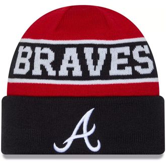 New Era Atlanta Braves Reversible Cuffed Knit Navy Beanie Hat, White Navy, One size