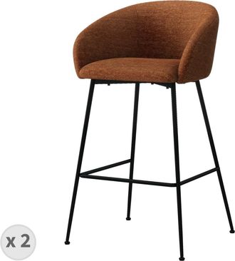 Moloo Silla de bar de tela terracota (x2)