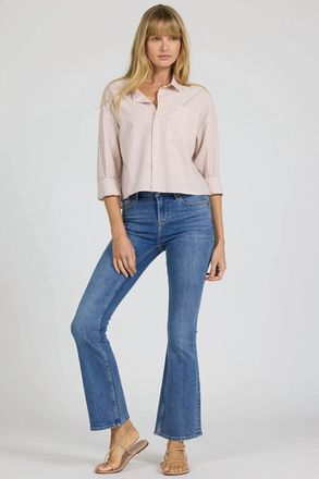 Dear John Denim Mojave Striped Adrianna Top In Beige