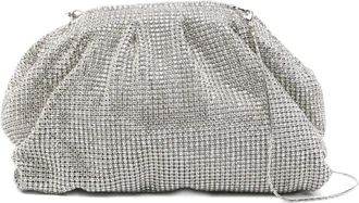 Twentyfourhaitch crystal-embellished clutch bag - women - Mesh/Crystal - OS - Silver