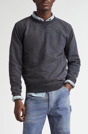 Ralph Lauren Raglan Crewneck Sweatshirt in Black Indigo at Nordstrom, Size X-Large