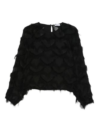 Marella Blusa Nomme con frange - Nero