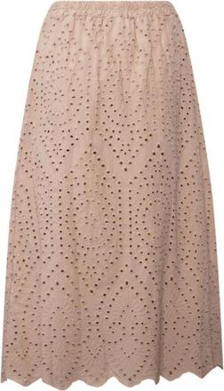 Tiffany & Co. Lange Katoenen Rok Lavendel Grijs - Dames - Maxi Rokken - Beige - M - Katoen - Rokken