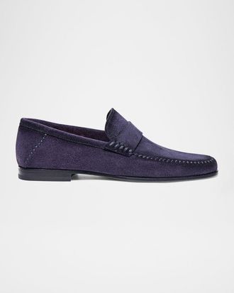 Santoni Men & apos;s Paine Whipstitched Leather Loafers