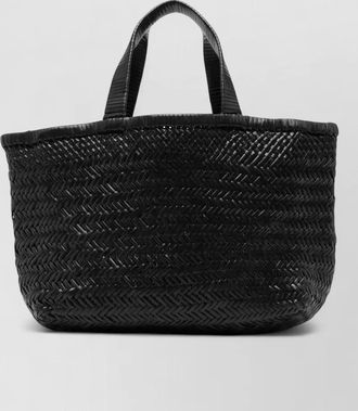 Maneb&igrave; medium leather beach tote bag double handles