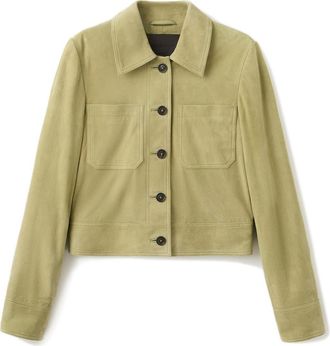 Mango Suede Jacket in Pastel Green at Nordstrom, Size X-Small