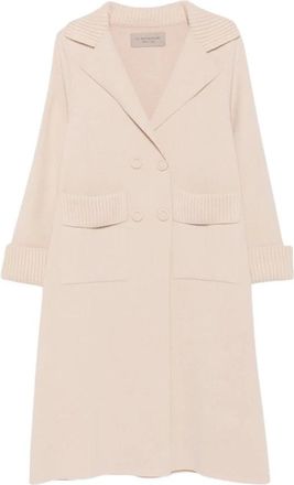 D.exterior 63122 7Miel Double-Breasted Jas - Dames - Mantel - Beige - S - Jassen