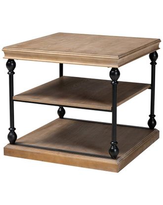 Baxton Studio Sebastian Traditional Industrial 3-Tier End Table