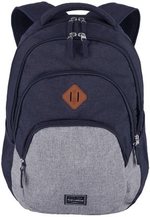 Travelite Laptoprucksack TRAVELITE BASICS Melange, Gr. B/H/T: 31cm x 45cm x 16cm, blau (marine), Polyester, Basic, Rucks&auml;cke Laptoprucksack, ideal f&uuml;r Freizeit,