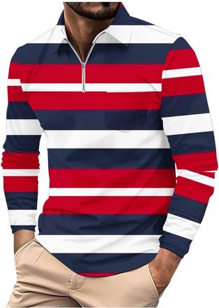 Generic Mens Long Sleeve Polo Shirts Adult Casual Breathable Work Polo Button Down England Rugby Tennis Shirts Designer Collared Tshirts Western Clothes for M