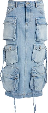 The Attico Blue Pocket Denim Midi Skirt Size XS