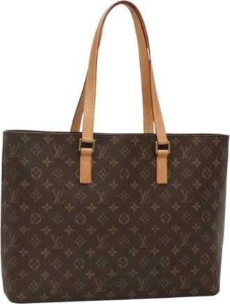 Louis Vuitton Tweedehands Canvas Louis Vuitton tassen - Dames - Vintage Shopper - Bruin - ONE Size - Leer - Vintage