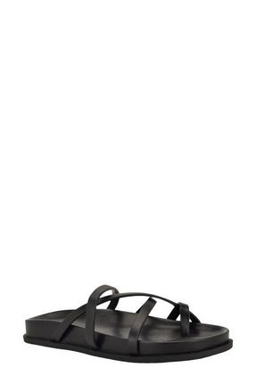 Calvin Klein Helden Toe Loop Sandal in Black at Nordstrom, Size 7.5