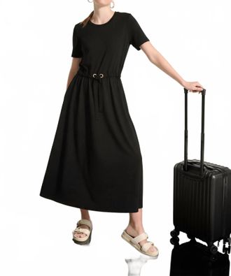 Joseph Ribkoff Jersey And Memory Fit & Flare Dress With Waist Detail In Black