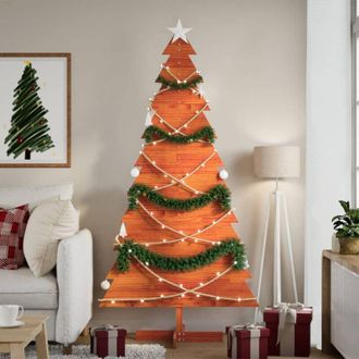 vidaXL Rbol Navidad De Adorno Madera Maciza Pino Marr&oacute;n Cera 180 Cm Vidaxl