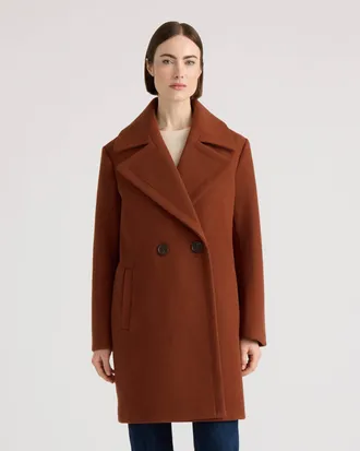 NVLT Womens Faux Wool Oversize Coat with Large Notch Collar