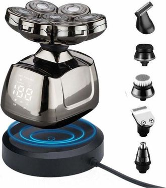 OEM Afeitadora El&eacute;ctrica Para Hombre, Afeitadora Con Cabezal Giratorio 6 En 1, Recortadora De Barba 7d, Afeitadora Inal&aacute;mbrica Recargable