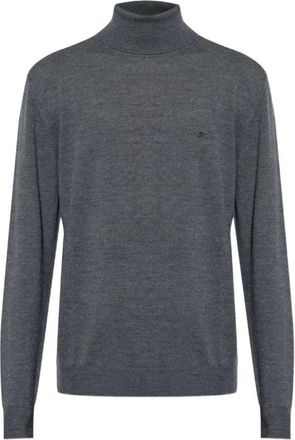 Etro Turtleneck Trui - Heren - Coltruien - Grijs - S - Wol - Truien & Vesten