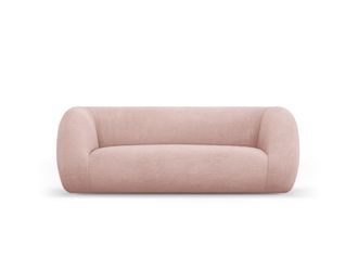 Cosmopolitan Design Sof&aacute; 2 plazas de tejido boucl&eacute; rosa empolvado