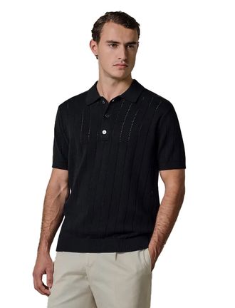 Profuomo Poloshirt Profuomo navy met structuur