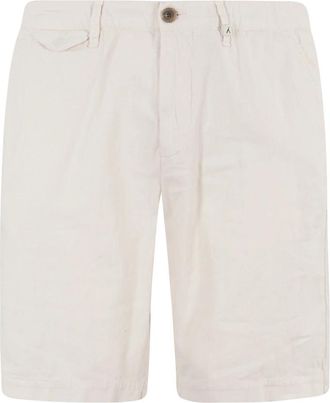 Myths Korte linnen katoenen shorts in room - Heren - Korte Broeken - Wit - XL - Katoen - Korte Broeken