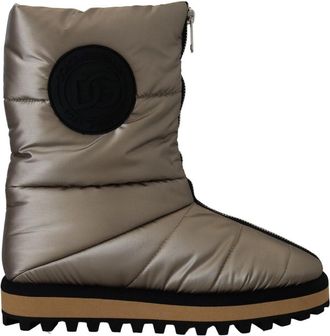 Dolce & Gabbana Zilveren Polyester Enkellaarsjes