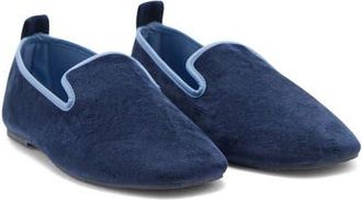 Mango Velour Loafer in Night Blue at Nordstrom, Size 7.5Us