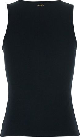 Twinset Womens Sleeveless Top Black Cotton Tops