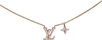 Louis Vuitton 2024 Gold Plated Enamel LV Iconic Pendant Necklace costume necklace