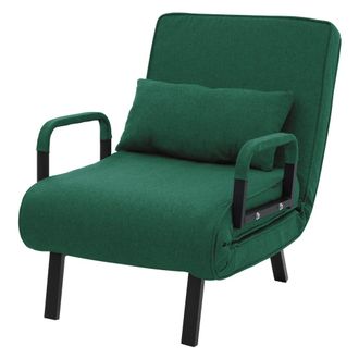 ML Design Sill&oacute;n cama 3en1 individual de 1 plaza plegable, chenilla verde oscuro