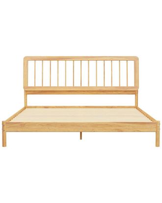 Walker Edison Mid-Century Modern Solid Wood Spindle Bed