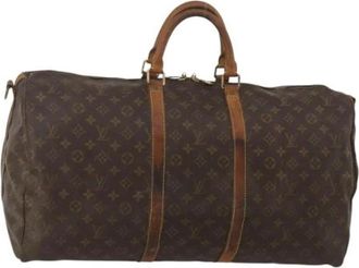 Louis Vuitton Vintage, unisex, Bruin, ONE Size, Leer, Pre-owned Keepall 55 Boston Bag