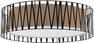 Luminosa Light Designs TK Harmony Lámpara de techo cilíndrica con marco de alambre, color negro y marrón, 4 bombillas E27