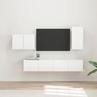 vidaXL Conjunto De Mueble Para Tv De Pared 4 Pcs Brillante Vidaxl