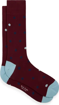 Paul Smith Orlando Polka Dot Dress Socks in Burgundy at Nordstrom